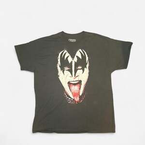 Vintage Y2K KISS Demon Face All Over Print Tee - XL Gene Simmons Graphic Band Sh